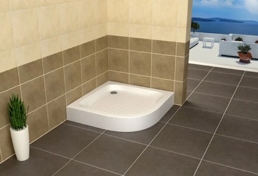 Душевой поддон RGW Acryl Lux/TN-P 80х80 см литой, полукруглый 16180488-41 (детальная фотография), средние от 15 до 30 см