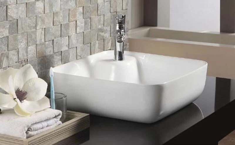 Раковина Azario 43 см белая AZ41267 (детальная фотография), накладные (на столешницу), пристенные