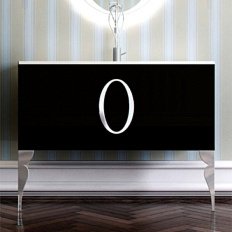 Тумба без раковины с 2 ножками, черная 100см La Beaute KANTAL