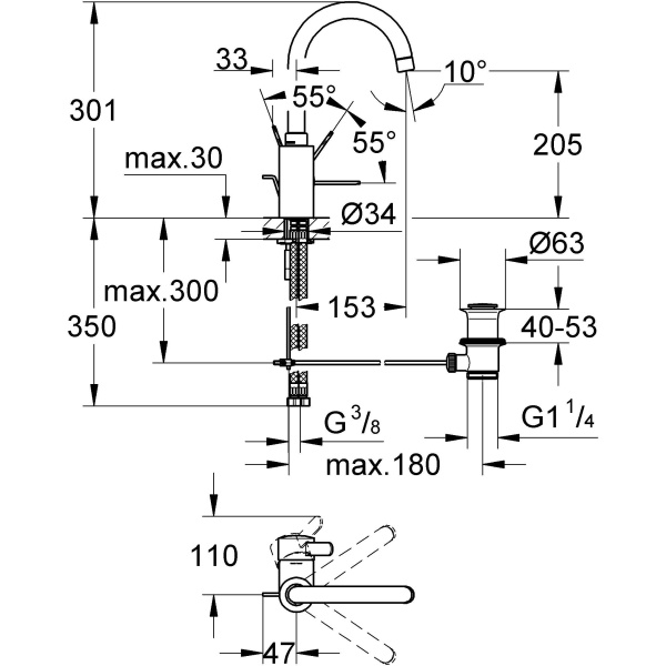 Схема (детальная фотография), на раковину