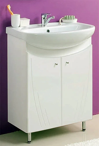 Тумба под раковину напольная Акватон Минима Н 65 см белая глянцевая - фото 1