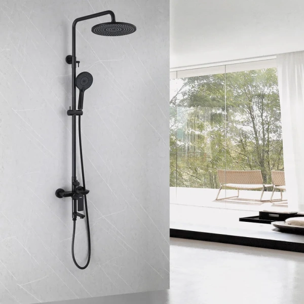 Душевая стойка Abber Weiss Insel черная матовая AF8016NB (детальная фотография), современные, hi-tech