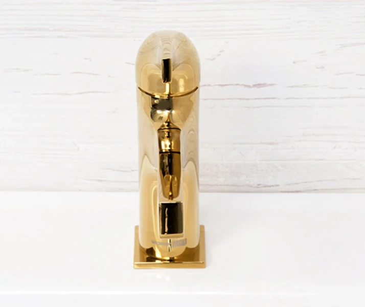 Смеситель для раковины WasserKRAFT Sauer золото 7103 (детальная фотография), недорогие