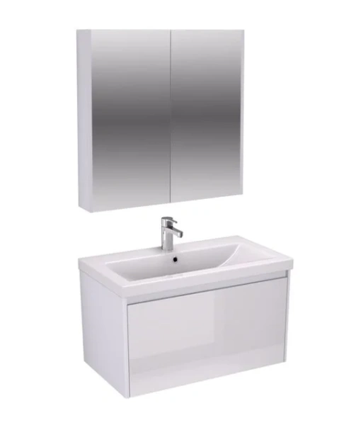 Тумба с раковиной подвесная Velvex Klaufs tpKLA.80.1Y-61 80 см с ящиком (детальная фотография), подвесная, пристенная