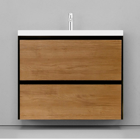 Тумба под раковину подвесная Velvex Klaufs 88 см черная/шатане tpKLA.90.2Y-617.217 (детальная фотография), в наличии