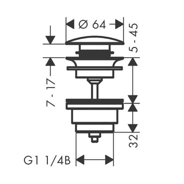 Донный клапан для раковины Hansgrohe шлифованная бронза 50100140 (детальная фотография), нет в наличии