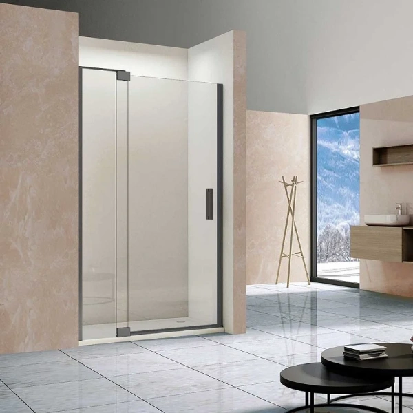 Душевая дверь в нишу Vincea Extra 100 см профиль вороненая сталь, стекло прозрачное VDP-1E9010CLGM (детальная фотография)