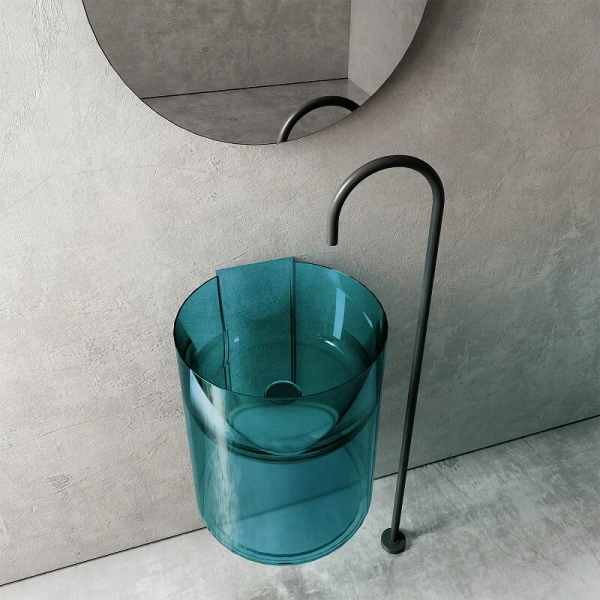 Раковина Abber Kristall 42 см бирюзовая AT2704Aquamarin (детальная фотография), 40 см