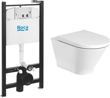 Унитаз с инсталляцией Roca The Gap Round Pack с сиденьем 893105000 (детальная фотография)