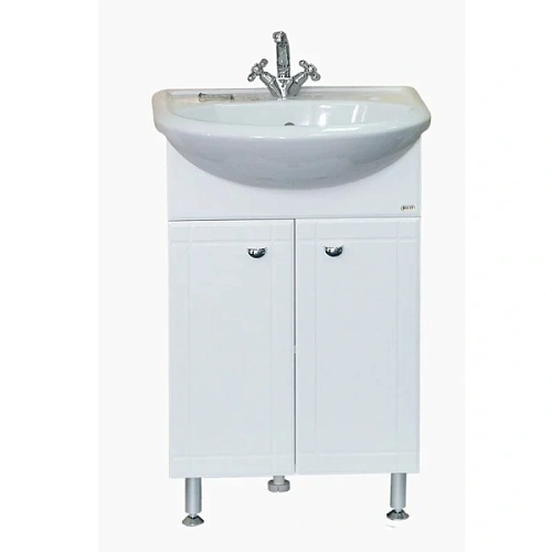 Тумба под раковину напольная Misty Уют 45 см белая - фото 1