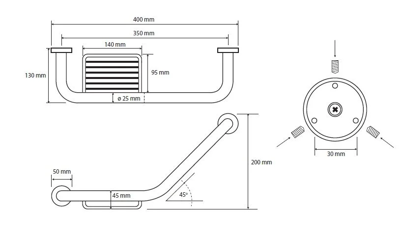 Поручень для ванной Bemeta Omega с мыльницей 102307032 (детальная фотография), современные, hi-tech