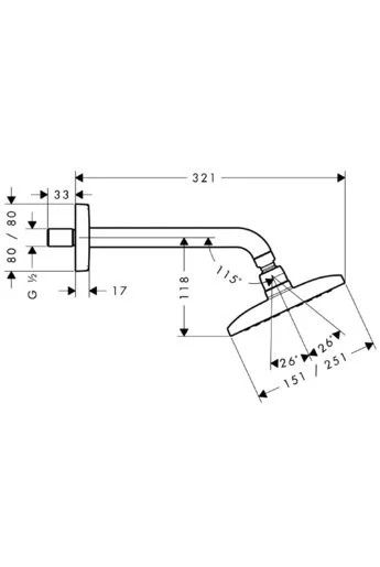 Верхний душ Grohe Rainshower Solo 27370000 (детальная фотография), верхние души