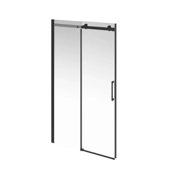 Душевая дверь в нишу Kerama Marazzi Cristallo 120 см профиль черный CT.120.SD.BLK.M (детальная фотография)