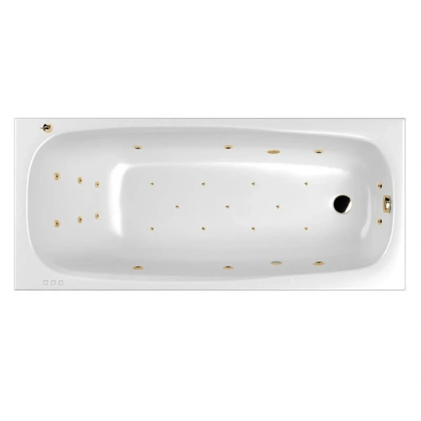 Ванна гидромассажная Whitecross Layla Slim Ultra, 180 х 80 см, белая/золото, 0122.180080.100.ULTRA.GL (детальная фотография), акриловые
