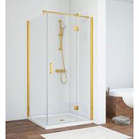 Душевой уголок профиль золотой стекло прозрачное Vegas-glass
