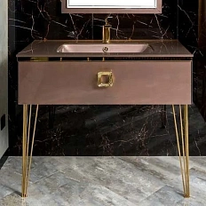 Тумба с раковиной напольная Boheme Lucido 770-100-PU 100 см лиловая, низкие ножки