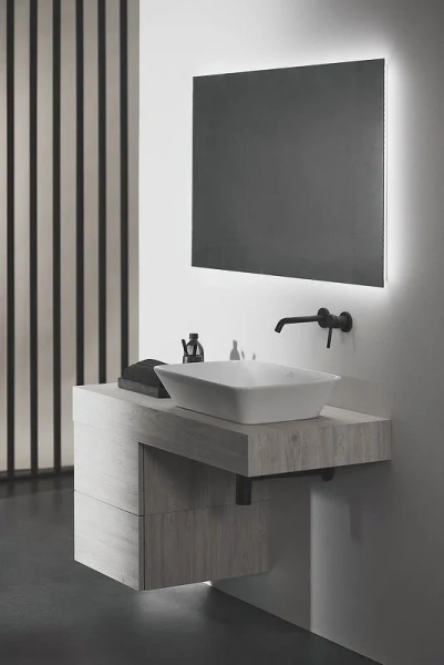 Смеситель для раковины Ideal Standard Ceraline черный матовый A6938XG (детальная фотография), округлая форма