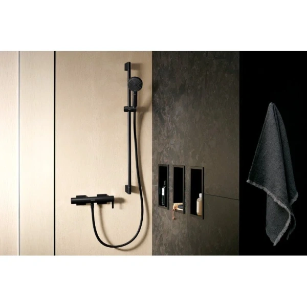Смеситель для душа Hansgrohe Tecturis E матовый черный 73620670 (детальная фотография), настенные