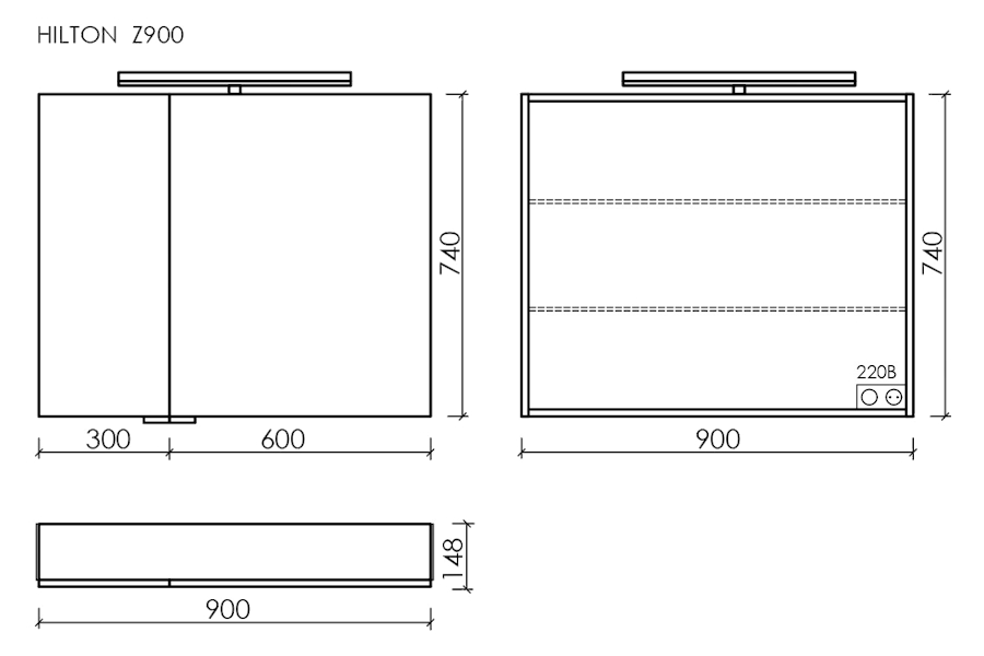 Схема (детальная фотография), с подсветкой, с розеткой