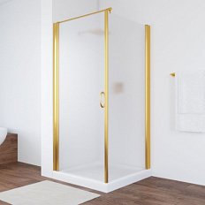 Душевой уголок профиль золотой стекло сатин Vegas-glass