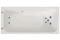 Гидромассажная ванна Радомир Прованс 1-80-2-0-0-192, 170 x 80 см, рама-подставка, фронтальный экран, слив-перелив автомат, гидромассаж Релакс хром КУ 100, датчик уровня воды, массаж спины и ступней, белая