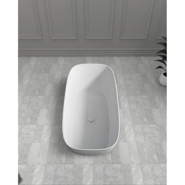 Ванна из искусственного камня Abber Stein 170x72 см белая матовая AS9612-1.7 (детальная фотография), 170x70 см