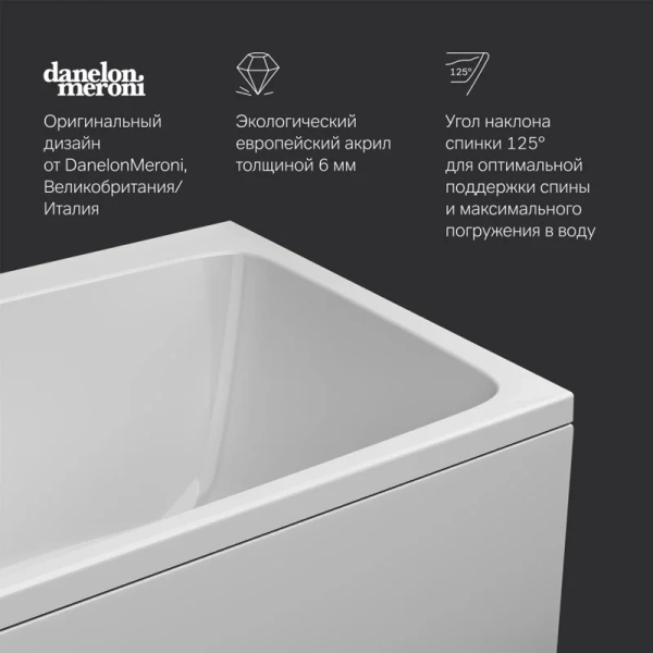Ванна акриловая Am.Pm Func 180x80 белая W84A-180-080W-A (детальная фотография), белые