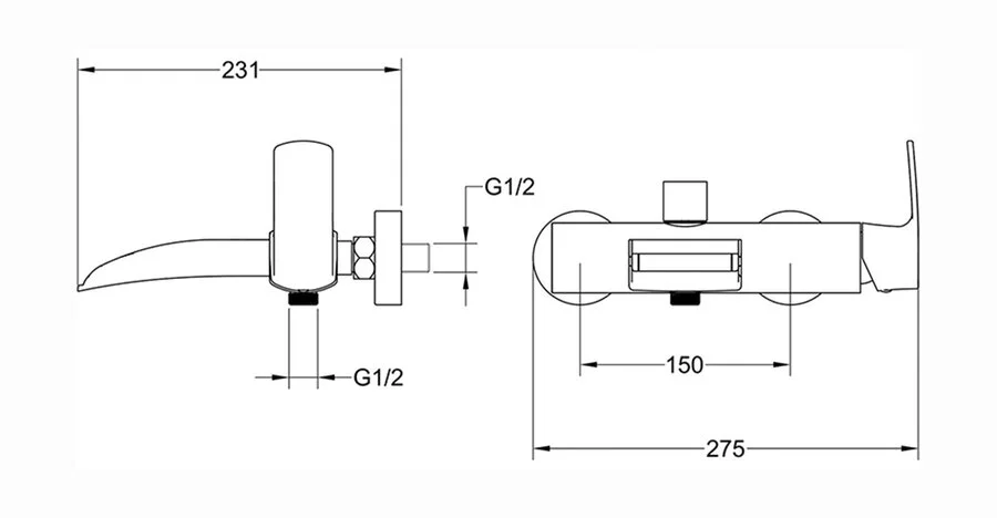 Смеситель для ванны Timo Lumi хром 4214/00Y (детальная фотография), современные, hi-tech