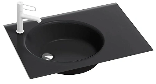 Раковина Jacob Delafon Odeon Rive Gauche 81 см матовый черный - фото 2