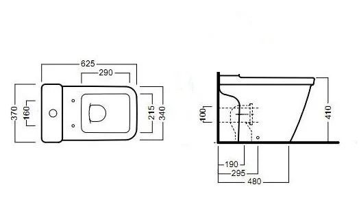 Унитаз напольный Hatria Erika Pro Q YXJ201 35х60 см (детальная фотография), с бачком