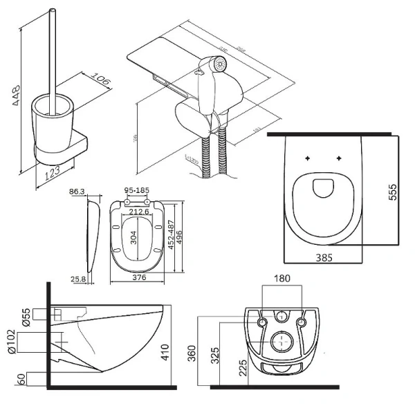 Унитаз подвесной Am.Pm Spirit 2.0 с гигиеническим душем CK70H1003W (детальная фотография), подвесные, встраиваемые