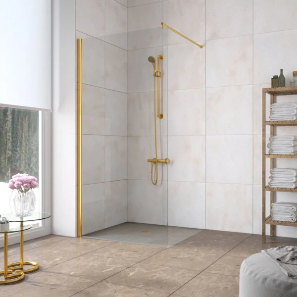 Душевая перегородка Vegas-Glass EAF LUX профиль золото EAF LUX 96 09 01 (детальная фотография)