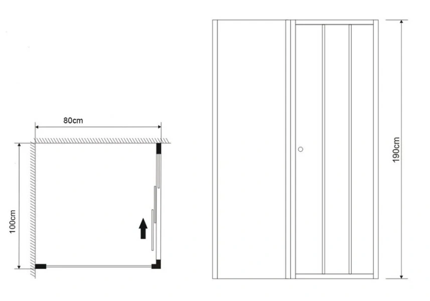 Душевой уголок Grossman Falcon 100x80 см прямоугольный GR-D100-P80Fa (детальная фотография), прямоугольные