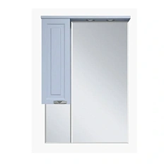 Зеркальный шкаф с подсветкой Misty Терра 60 см серый левый