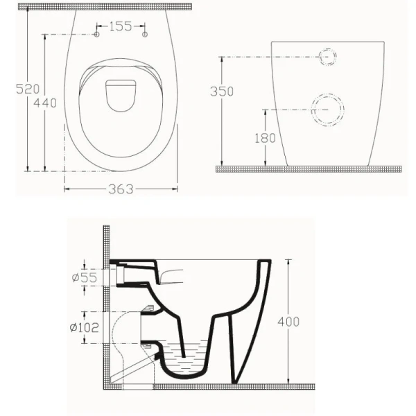 Унитаз напольный Allen Brau Fantasy белый глянец 4.11007.20 (детальная фотография), без бачка, со скрытым бачком