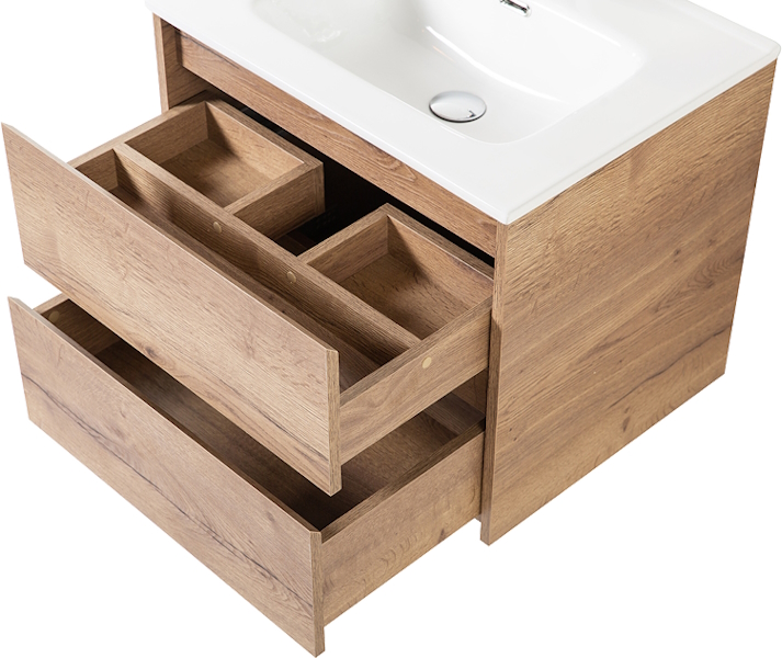Тумба под раковину подвесная BelBagno Kraft 60 см Rovere Tabacco KRAFT-600-2C-SO-RT (детальная фотография), темно-коричневая