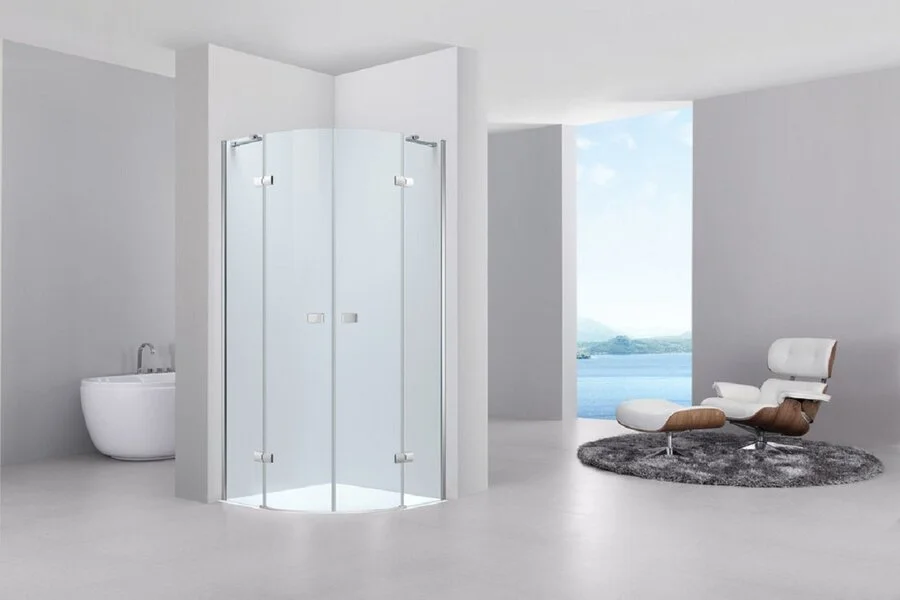 Душевой уголок Black&White Stellar Wind 100x100 см профиль хром стекло прозрачное 7011010 (детальная фотография), хром