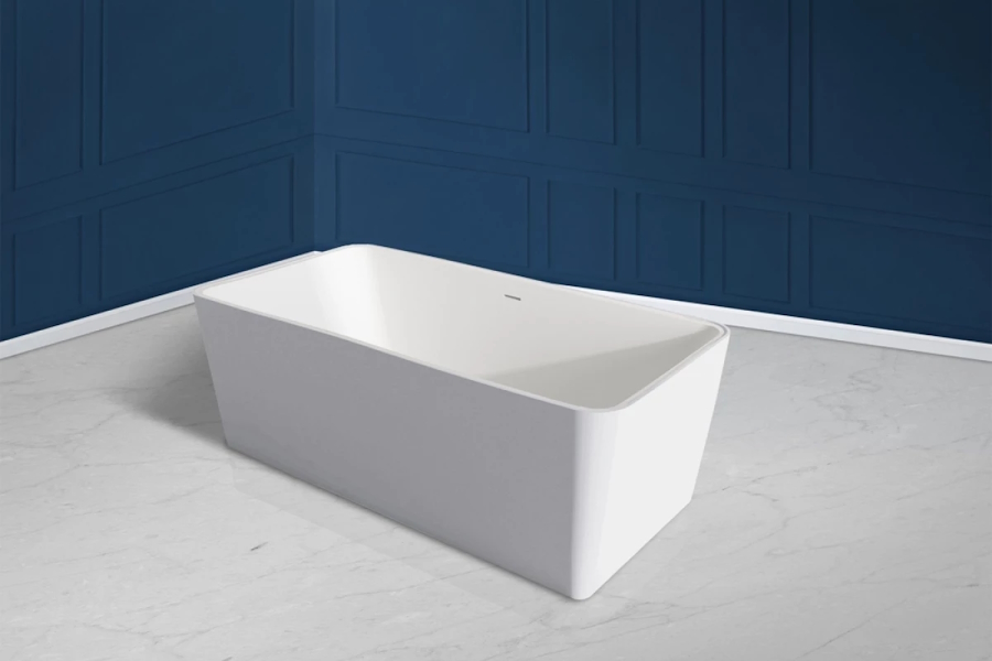 Ванна из искусственного камня Abber Stein 170x80 см белая матовая AS9623 (детальная фотография), искусственный камень