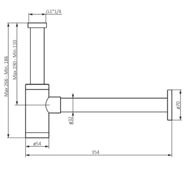 Сифон для раковины Damixa Option хром 210800000 (детальная фотография), хром