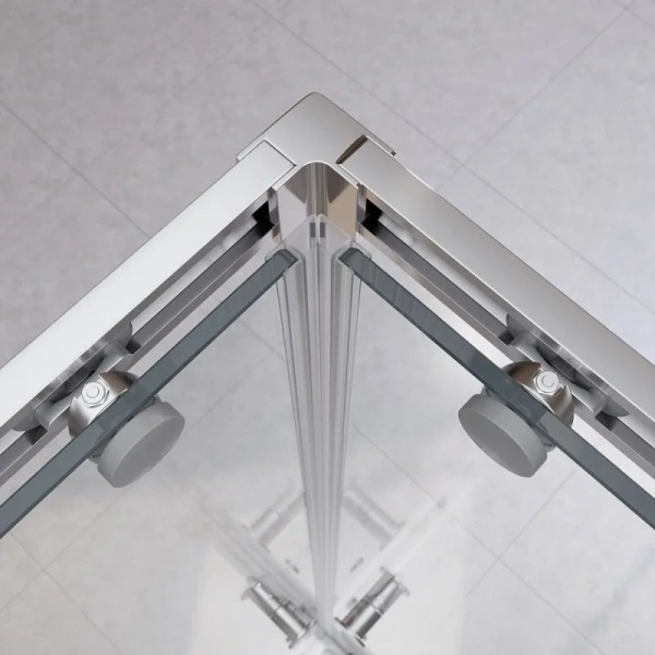 Душевой уголок Cezares Relax 120x90 см профиль хром стекло прозрачное RELAX-304-AH-2-120/90-C-CR (детальная фотография), стеклянные, угловые, без поддона