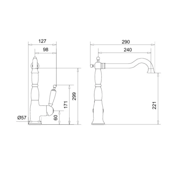 Смеситель для кухни Migliore Oxford золото 18274 (детальная фотография), для кухни