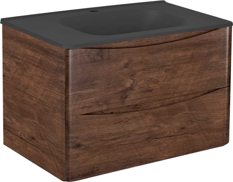 Тумба под раковину подвесная Vincea Paola 79 см R.Wood VMC-2P800RW (детальная фотография), светло-коричневая