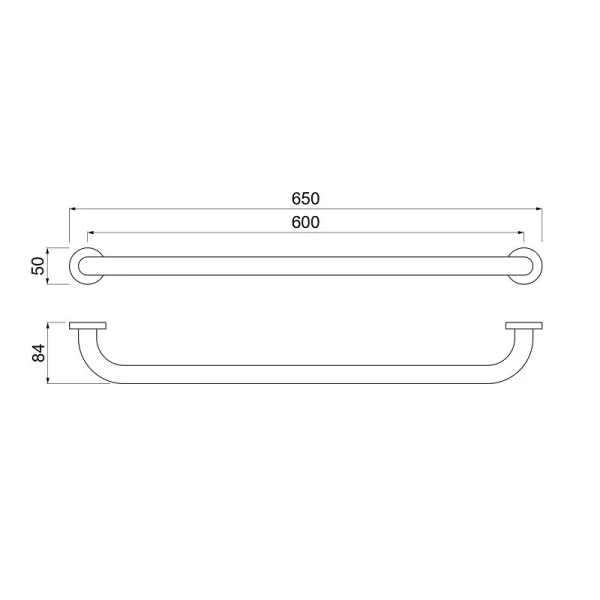 Поручень для ванной Акватек черный AQ4996MB (детальная фотография), современные, hi-tech