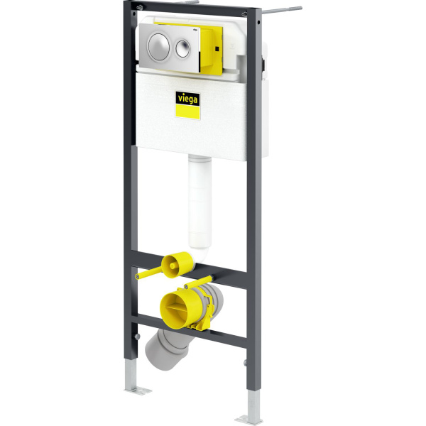 Инсталляция для унитаза Viega Prevista Dry с кнопкой смыва хром 792855 (детальная фотография), для унитаза