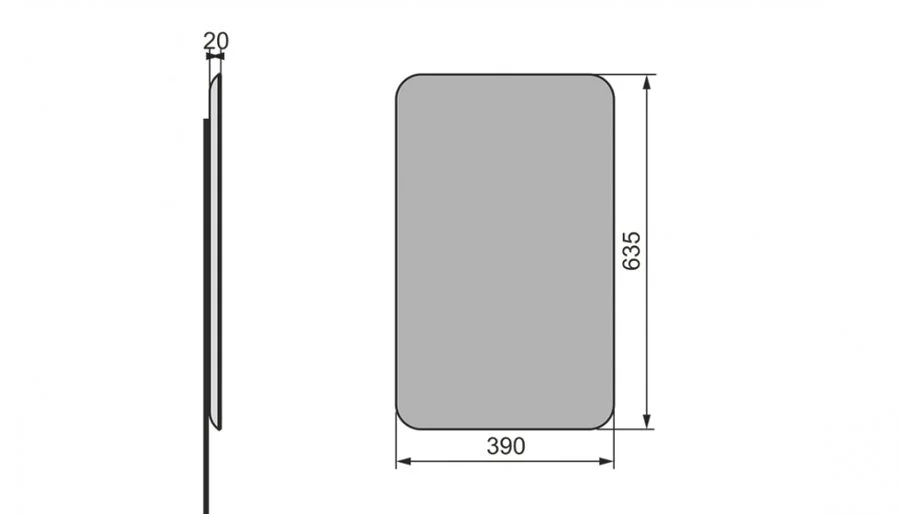 Зеркало Velvex Bio 39 см прямоугольное zkBIO.40-21 (детальная фотография), в наличии