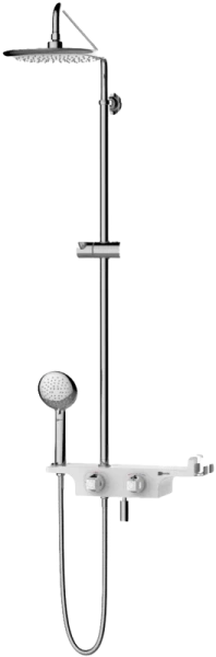 Душевая стойка, хром/белый Lemark Tropic LM7008C (детальная фотография)
