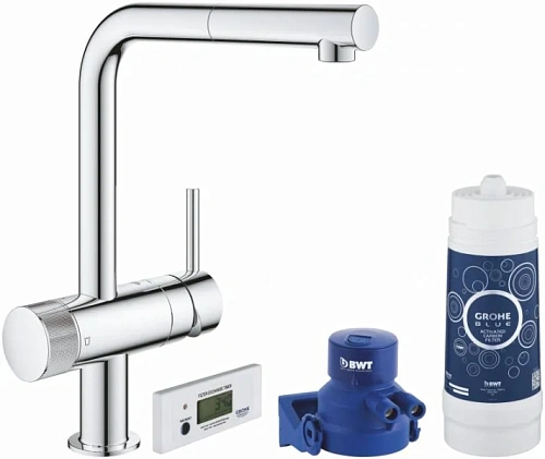 Смеситель для кухни с функцией фильтрации воды хром Grohe Blue - фото 1