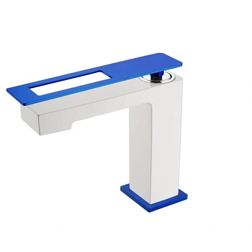 Смеситель для раковины Boheme Q белый/синий - фото 5