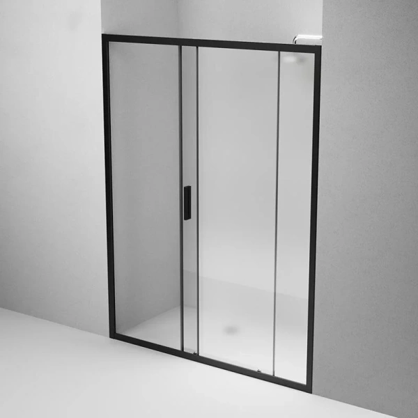 Душевая дверь в нишу AM.PM Gem Solo 150 см профиль черный стекло матовое W90G-150-1-195BM (детальная фотография), матовые