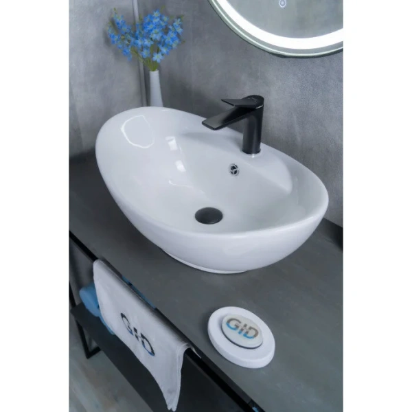 Раковина GID Lago N9018 59 см белая 51107 (детальная фотография), 60 см